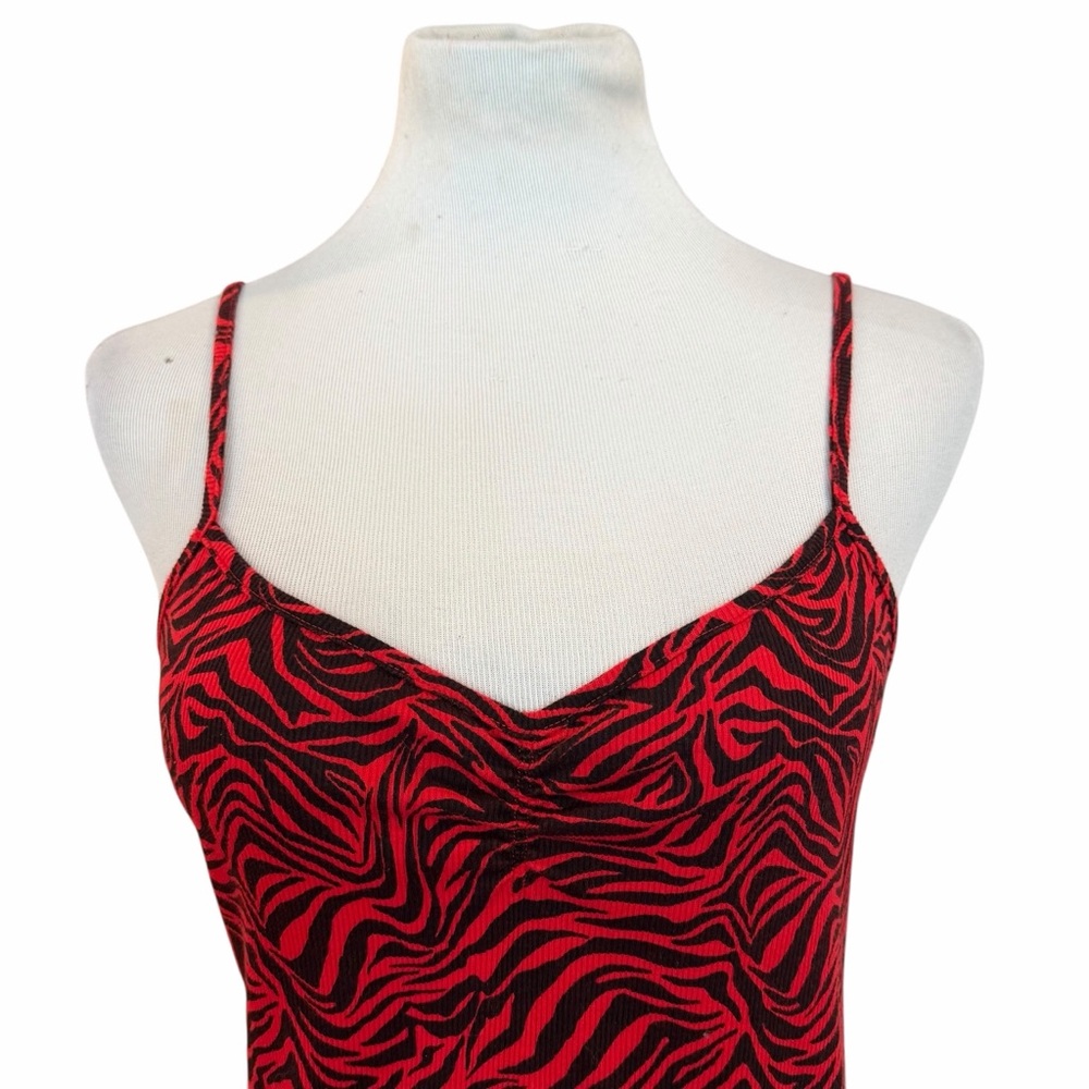 10/$25🦋 Vintage Y2K No Boundaries Red & Black Zebra Print Ribbed Camisole - XL - Picture 6 of 14